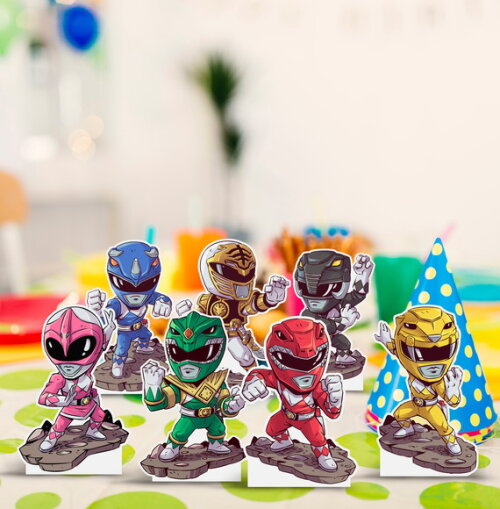 Displays Totens de Mesa em Papel Power Rangers 20cm