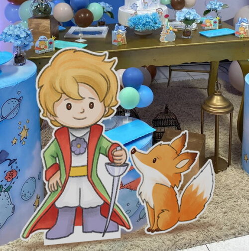 Dois Displays Totens Aniversário Pequeno Príncipe e Raposa