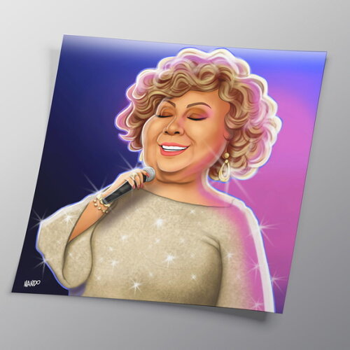 Impressão Fotográfica Caricatura Alcione 20cmx20cm