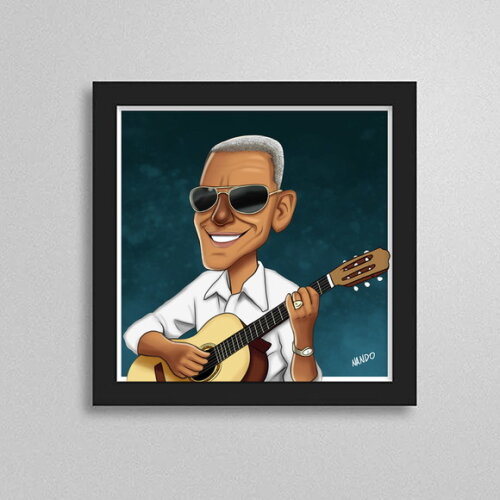 Quadro com Caricatura do Cartola 20cmx20cm