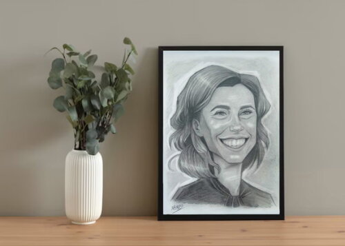 Quadro Print Caricatura Fernanda Torres 30x42cm