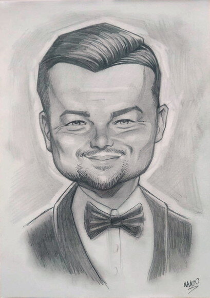 Quadro Print Caricatura Leonardo Di Caprio 30x42cm
