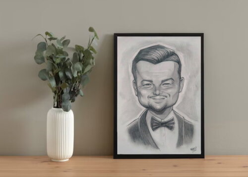 Quadro Print Caricatura Leonardo Di Caprio 30x42cm