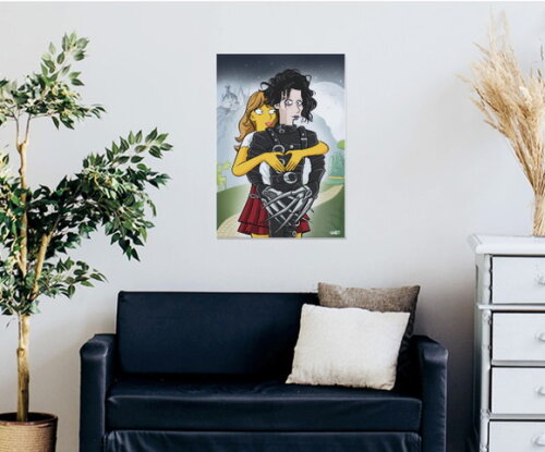 Quadro Yellow Edward Mãos de Tesoura 30x42cm
