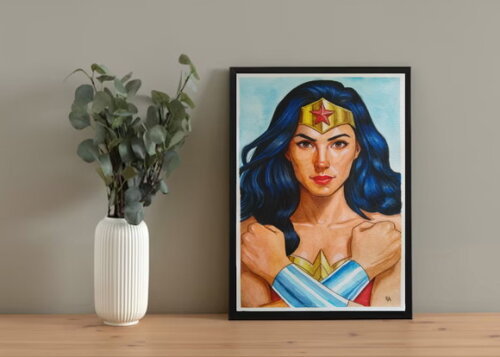 Quadro Print Mulher Maravilha 30x42cm