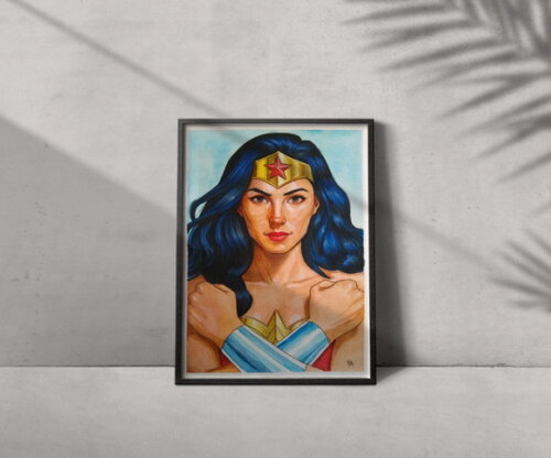 Quadro Print Mulher Maravilha 30x42cm