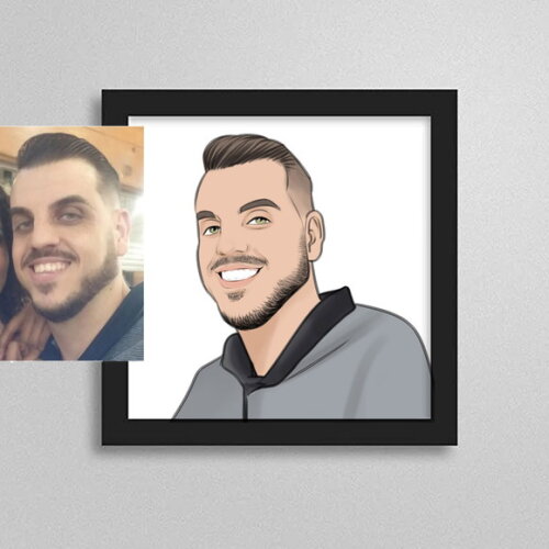 15 Quadros 20cmx20cm com Caricaturas Individuais de Rosto