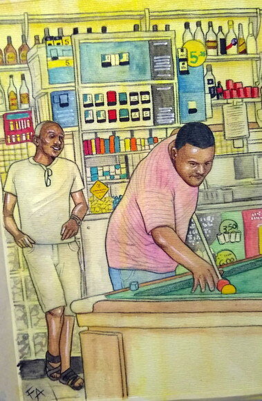 Sinuca Quadro 21x30cm Pintura Aquarela Original