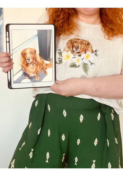 Blusa Bordada com Seu Pet Realista