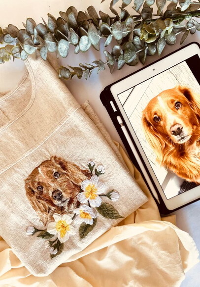 Blusa Bordada com Seu Pet Realista