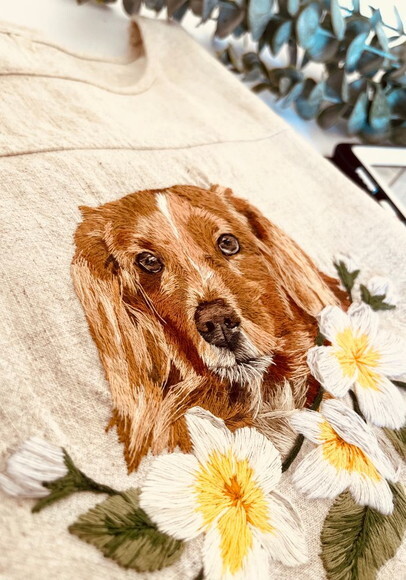 Blusa Bordada com Seu Pet Realista