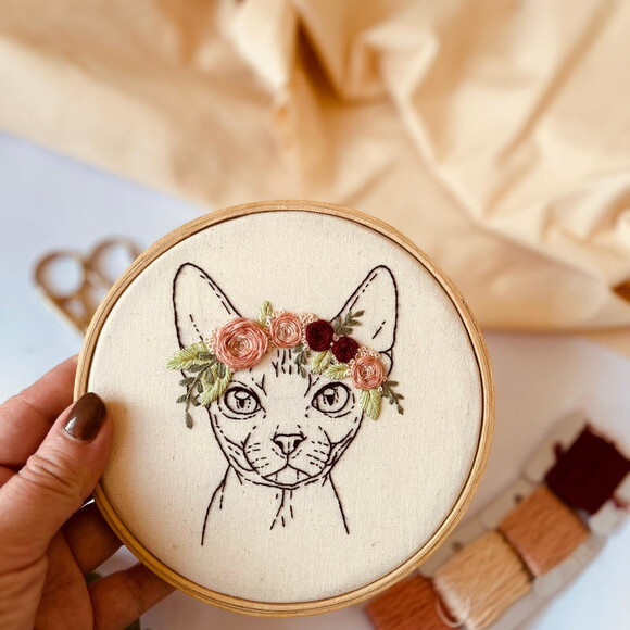 Quadro Pet Bordado Minimalista