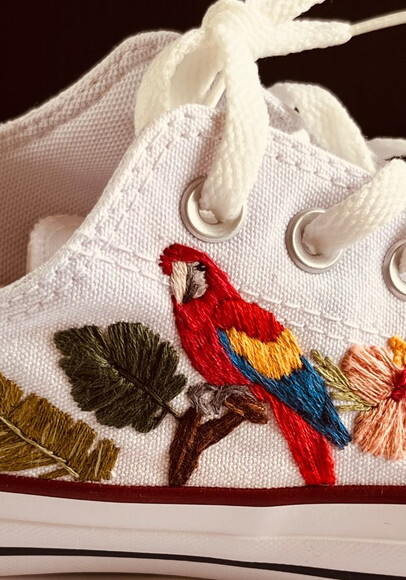 Tênis All Star Cano Curto Personalizado Bordado a Mão