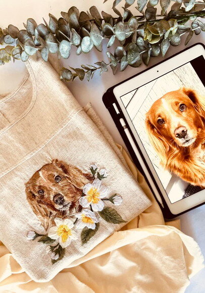 Blusa Bordada com Seu Pet Realista