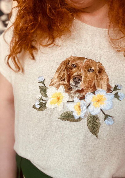 Blusa Bordada com Seu Pet Realista