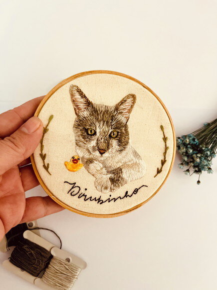 Quadro Pet Bordado - 12 cm