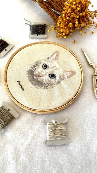 Quadro Pet Bordado - 14 cm