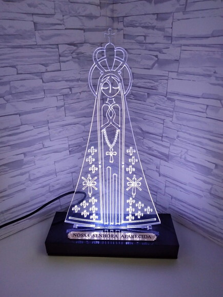 Luminária Led Acrílico - Nossa Senhora Aparecida