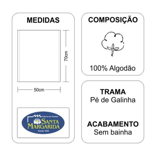 Kit com 50 Panos de Prato Santa Margarida (pp24)