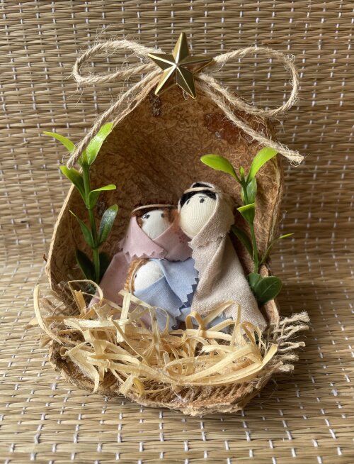 Mini Presépio Casca de Coco
