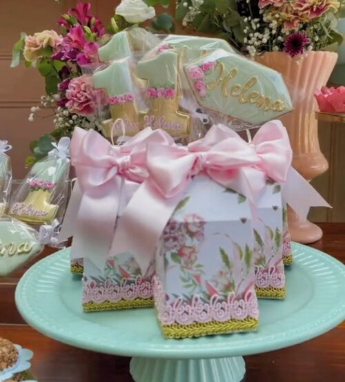 Kit 10 Caixas Milk Personalizada Luxo Tema Jardim