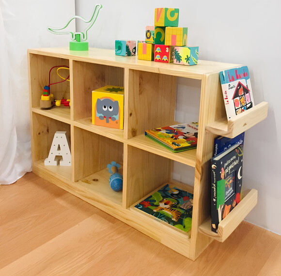 Estante Montessori 06 Nichos com Livreiro