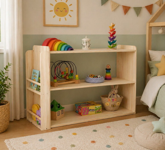 Estante Montessori com Porta Livros