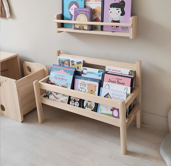 Estante Montessori Kit Livreiro de Chão + Livreiro de Parede