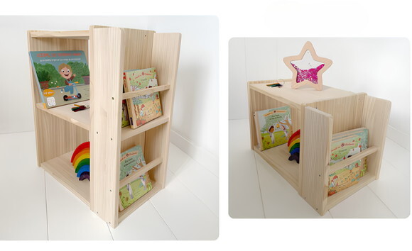 Mesinha Lateral Montessori Kids com Livreiro Pequena