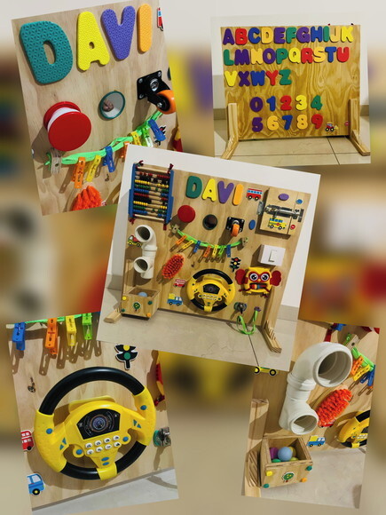 Painel Sensorial Duplo Montessori com Pés (60 a x 70 C)