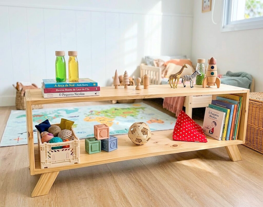 Estante Montessori 02 Prateleiras com Pés