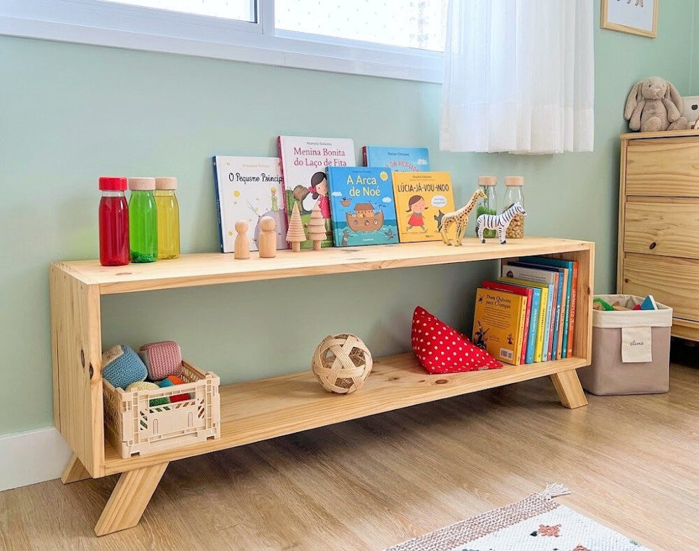 Estante Montessori 02 Prateleiras com Pés