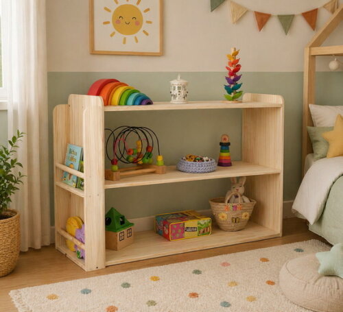 Estante Montessori com Porta Livros