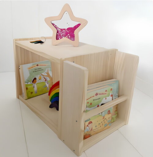 Mesinha Lateral Montessori Kids com Livreiro Pequena
