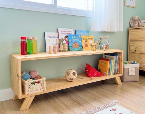 Estante Montessori 02 Prateleiras com Pés