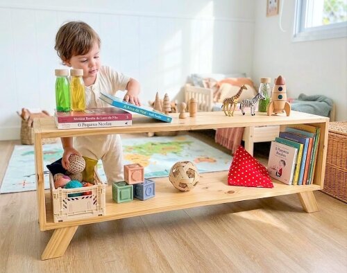 Estante Montessori 02 Prateleiras com Pés