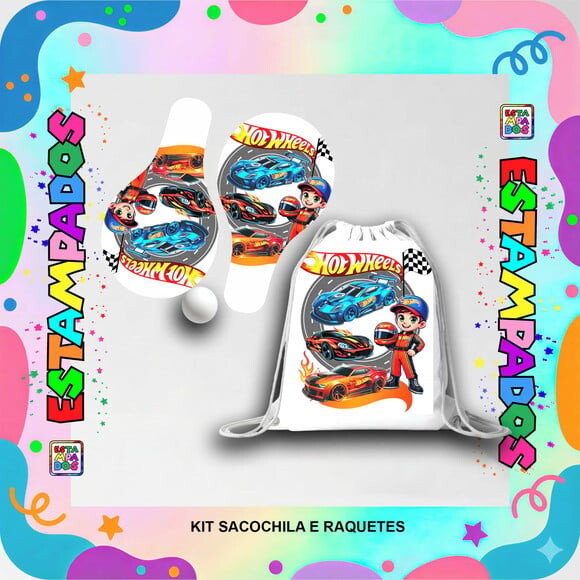Kit Hot Wheels 4 + Raquetes de Ping-pong