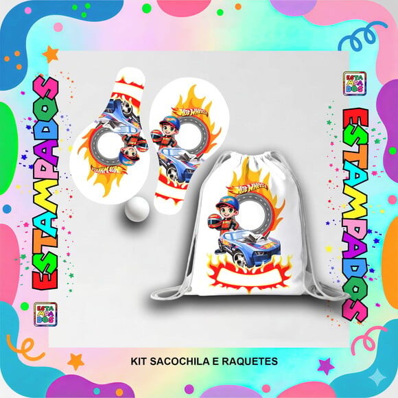 Kit Hot Wheels + Raquetes de Ping-pong