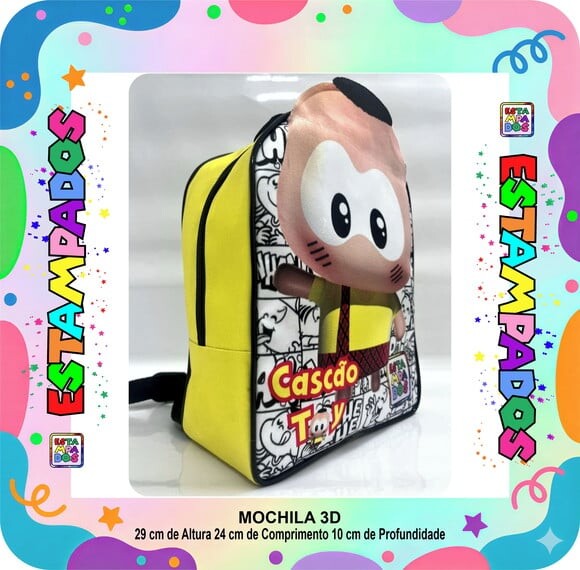 Mochila Cascão Toy-toy 3d