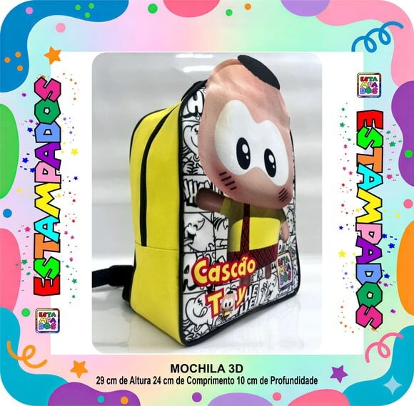 Mochila Cascão Toy-toy 3d