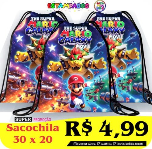 Sacochila Mochila Super Mario 20x30 20unid S.e 0001