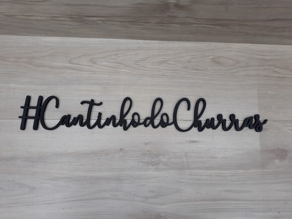 #Cantinho do Churras - palavra de parede em mdf