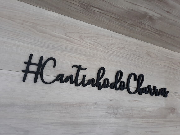 #Cantinho do Churras - palavra de parede em mdf
