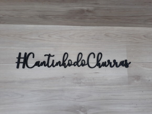 #Cantinho do Churras - palavra de parede em mdf
