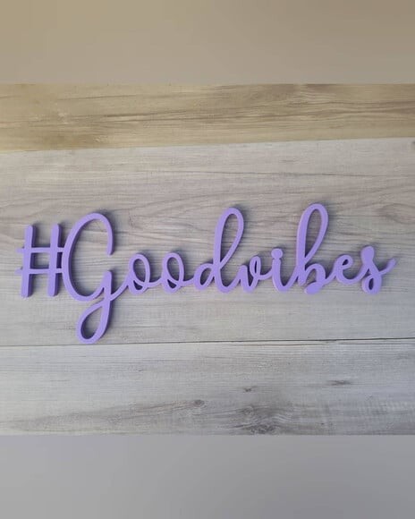 #goodvibes - Palavra de Parede em mdf
