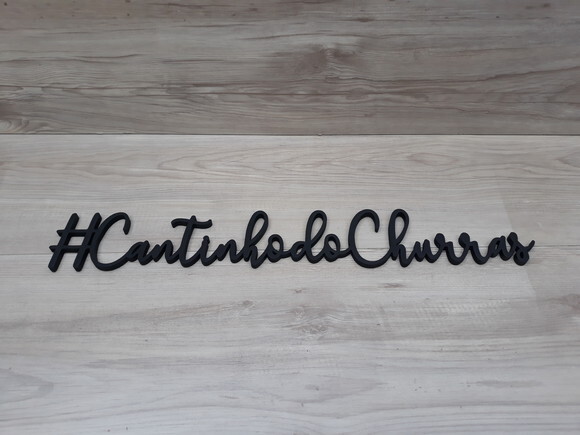 #Cantinho do Churras - palavra de parede em mdf