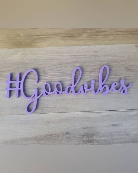 #goodvibes - Palavra de Parede em mdf