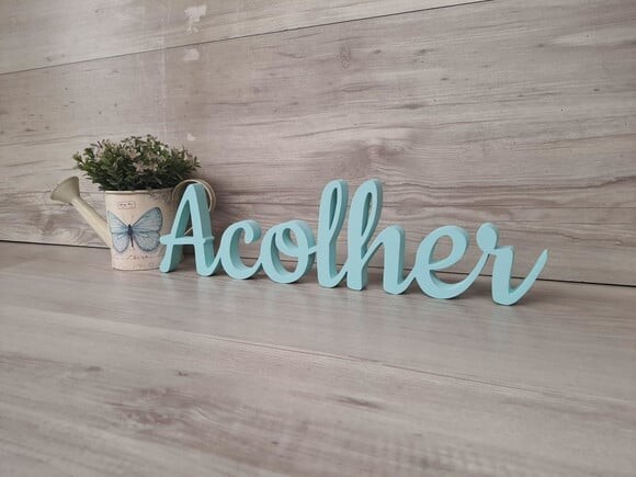 Acolher - Linha Ck - Palavra de Mesa em mdf