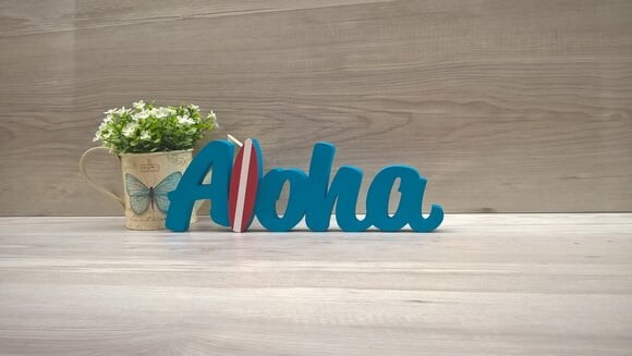Aloha com prancha de Surf