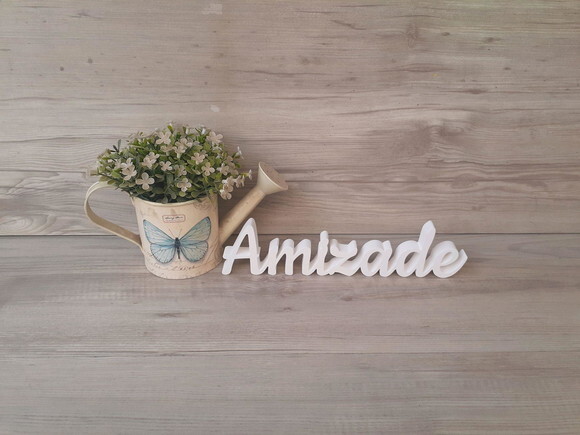 Amizade - Linha Ck - Palavra de Mesa em mdf - Tamanho P